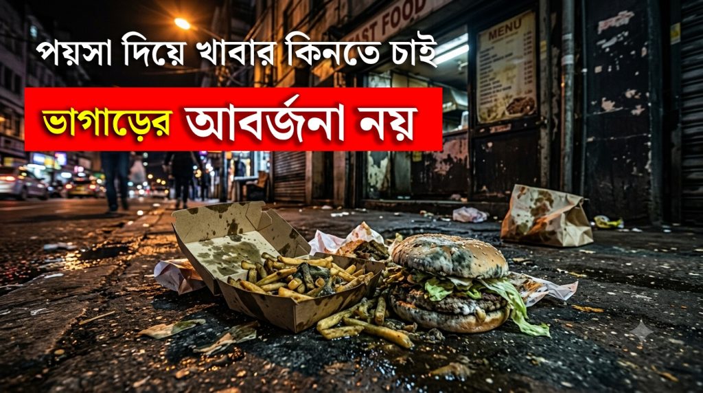পয়সা দিয়ে খাবার কিনতে চাই, ভাগাড়ের আবর্জনা নয়