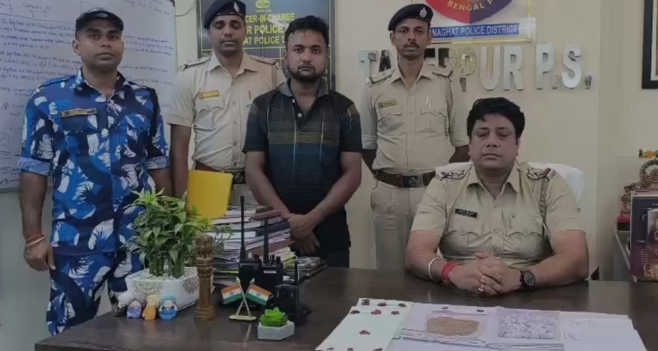 নদীয়ার তাহেরপুরে লক্ষাধিক টাকার হেরোইন সহ গ্রেপ্তার এক মাদক কারবারি
